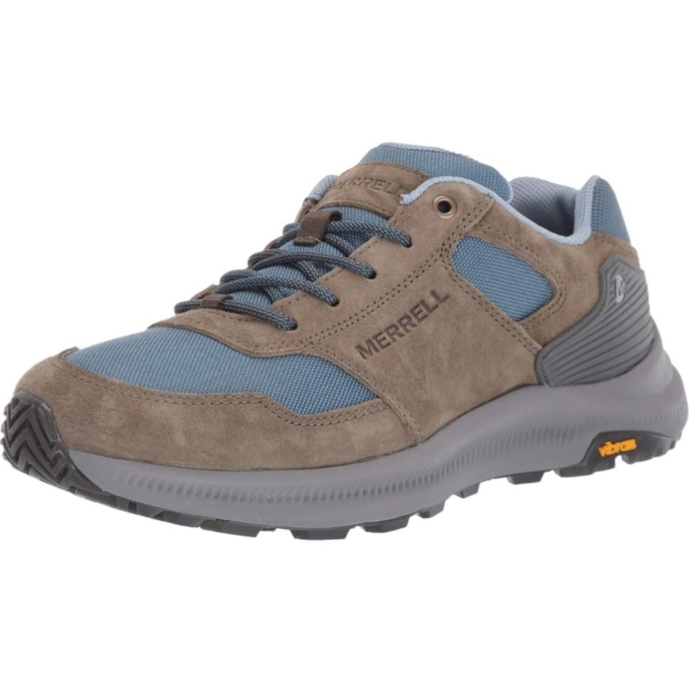 Merrell Women's Ontario Tan Suede Blue Canvas Comfort Hiking Shoes Size 9
